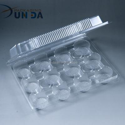 China Disposable Commercial Insurance Clear Plastic Cupcake Boxes 12 Hole for sale