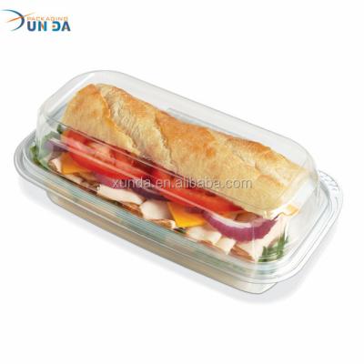 China Viable Wholesale Clear Disposable Plastic Sandwich Container Sandwich Packaging Box for sale