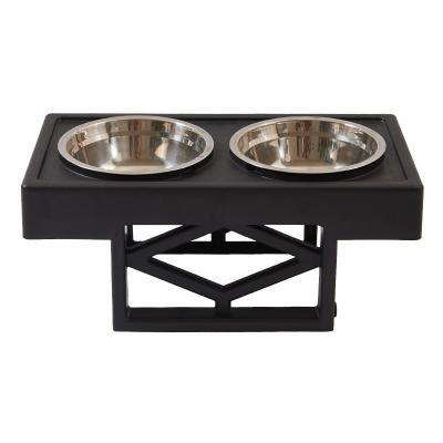 China Sustainable Large and medium-sized dog easy to disassemble stainless steel  elevated dog bowl pet bowl for sale