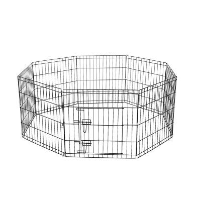 China Viable Collapsible Dog Crate Barrier 8 Panels For Indoor/Outdoor Pet Cage Metal Animal Barrier for sale