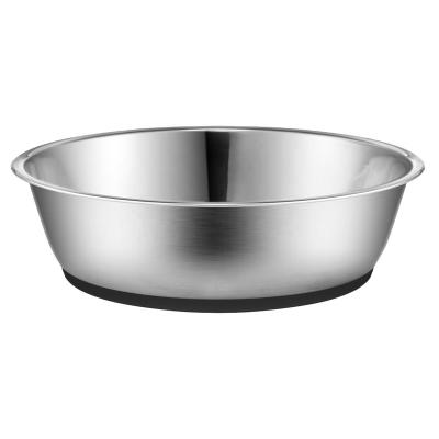 China Non Slip Sustainable Stainless Steel Dog Bowl With Base Stainless Steel Pet Food Bowl Rubber Drinking Dish for sale