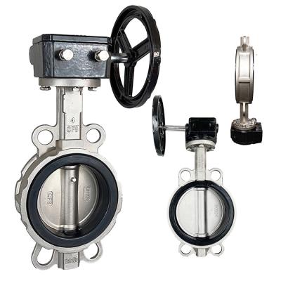 China NBR EPDM Soft Seal 304 Stainless Steel Manual Turbine Handle Butterfly Valve D71X-10/16P for sale