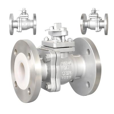 China Silver PTFE-Lined Ball Valve Q41F46-16P Corrosion Resistance High Reliability for sale