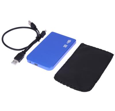 China 2.5 Inch Aluminum Enclosure High Quality Slim Portable USB 2.0 Hard Disk Drive Case SATA External HDD Hard Disk Drives Case With USB Cable for sale