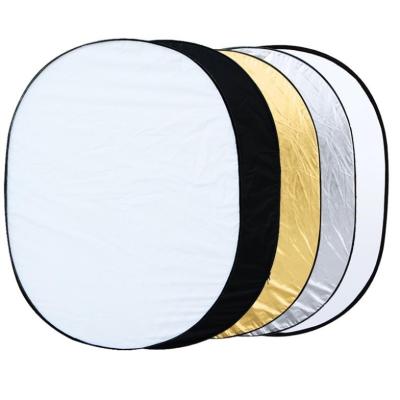 China Professional Fabric 60*90cm Reflective Light Reflector 5 in Folding 1oval Multi-Disc with Translucent Bag, Silver, Gold, White and Black for Photography for sale