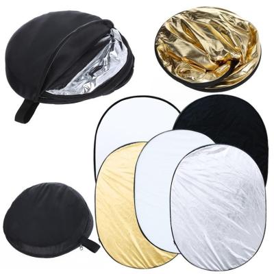 China Professional Reflective Cloths 90*120cm 5 in 1 Photography Reflector Oval Folding Multi-Disc with Carry Bag for Photography Backdrop for sale