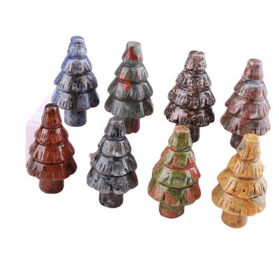 China China Wholesale Natural Crystal Jade Hand-carved Christmas Tree Factories Christmas Furniture Ornaments for sale