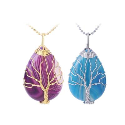 China China Hot Selling Natural Crystal Tree of Life Water Drop Retro Shaped Seven Chakra Healing Stone for sale