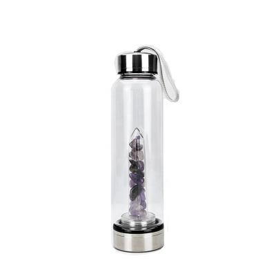 China Wholesale Point Viable Natural Crystal Stone Healing Energy Stone Bottle for sale