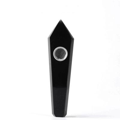 China Eco-friendly Natural Obsidian Quartz Tobacco Pipe Accessories Crystal Smoking Smoking Pipe for sale