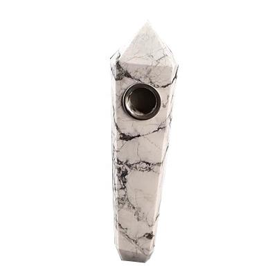 China Eco-friendly Wholesale Natural Tobacco Quartz Quality Turquoise White Crystal Smoking Pipe for sale