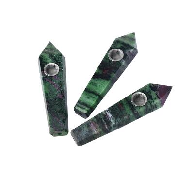 China Wholesale Quality Natural Quartz Crystal Tobacco Epidote Smoking Pipe Eco-friendly for sale