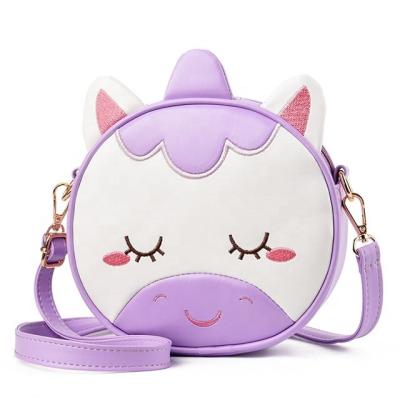 China Durable Korean Style Girls Clips Cartoon Leather Cross-body Bags For Kids Small Messenger Bag for sale