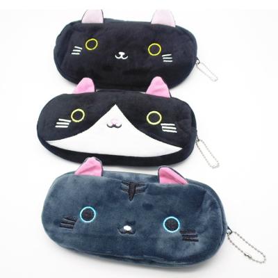 China New Arrival Cute Cute Plush School Stationery Pencil Clutch Bag Pencil Bag For Girls Cartoon Cat Pen Pouch for sale