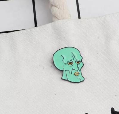 China Europe Squidward Enamel Pins Cartoon Anime Icons Brooch Pinback Button Jeans Badge Metal Opens Gift For Kids for sale