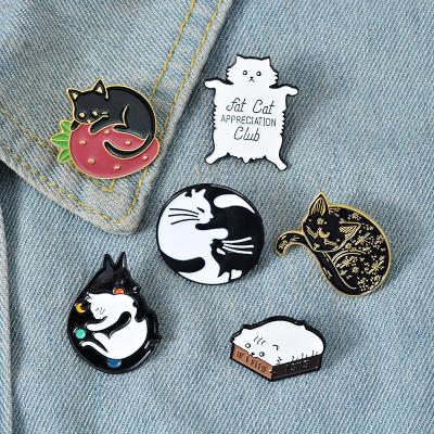 China Europe Meow Cat Kindergarten Enamel Pins Box Kitten Hugging Cats Badge Custom Brooch Bag Clothes Lapel Pin Cartoon Animal Jewelry Gift for sale