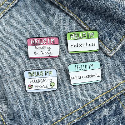 China Europe 4 Styles Fun Dialog Quote Enamel Pins Custom Mood Brooches Shoes Cover Lapel Pin Label Badge Cartoon Jewelry Gift Friends for sale