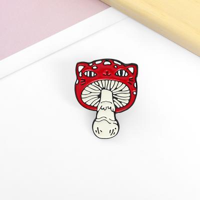 China China Cat Face Mushroom Enamel Pin Custom Design Lapel Animal Pin Badge Cartoon Jewelry Factory Brooch Gift for Kids Friends for sale