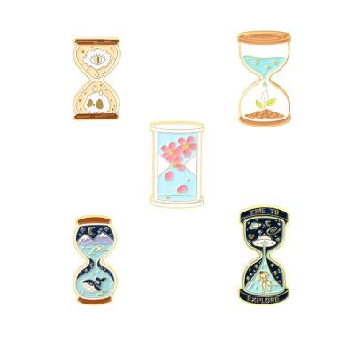 China Europe Awards Sand Clock Promotional Pins Buttons Whale Sea Flowers Gothic Brooches Bag Cap Badge For Adults Friends for sale