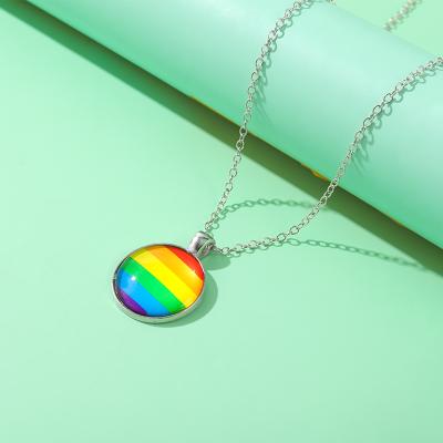 China 2022 New Gift Rainbow Crystal Pendants Gay Pride Love Necklace Is Love Birthday Gifts Jewelry Necklaces For Gay Friend for sale