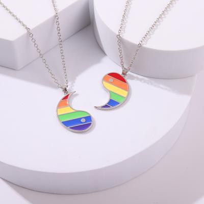 China Custom Gift 2022 Rainbow Necklace Gay Pride LGBT Pendants Graduate Gifts Jewelry Necklaces For Gay Friend for sale