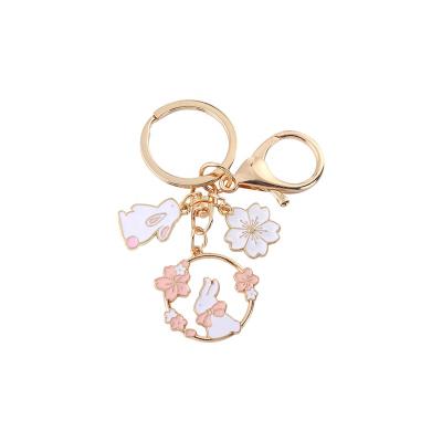 China Daily Life Wholesale Metal High Quality Animal Key Chains Pending Gold Plating With Rabbits Christmas Gifts For Kids For Friends Boys Girls for sale