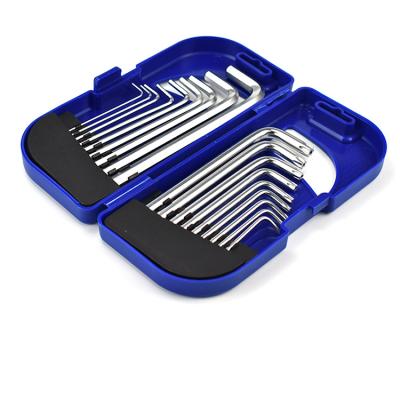 China Chrome Vanadium Steel 18pcs Hex Wrench Set Customized OEM Logo SAE Metric L Type Hand Tool Stuffed Torx Key Wrenches Allen Boxes for sale