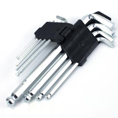 China Allen Wrenches Customized Length 9pcs Chrome Vanadium Steel Medium Point Hex Key Set OEM Logo Ball Point Hex Key Set Ball Leader Hex Key for sale