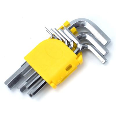 China Short Arm 9pcs Chrome Vanadium Hex Key Set Steel Flat Head Hex Key Set Allen Key Set OEM Customized Keys Allen Logo for sale