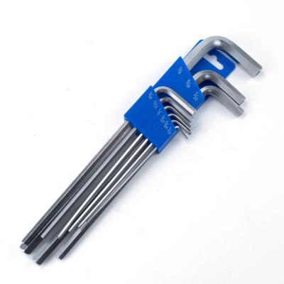 China Extra Long Hex Key Set Chrome Vanadium Arm Head Flat Steel Hex Key Set 9pcs Customized OEM Logo Allen Key Set Matte Allen Keys for sale