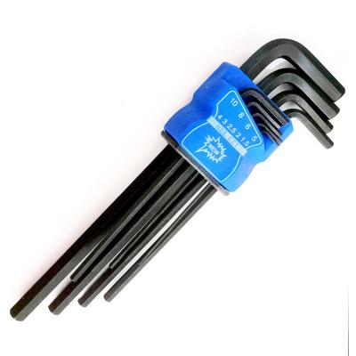 China Chrome Vanadium Steel Long Arm 9pcs Hex Wrench Set Customized Head OEM Logo Extra Long Arm Flat Hex Wrench Allen Key Set Set Allen Wrenches for sale