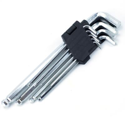 China Chrome Vanadium Steel Long Arm 9pcs Hex Key Set Long Arm Ballpoint Pen Hex Set Key Ball Head Hex Key OEM Customized Logo for sale