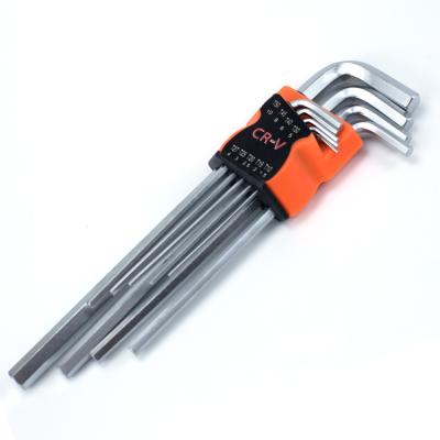 China Chrome Vanadium Steel Hex Wrench Set Allen Wrenches Tool Steel Double Color Plain DIY Customize Head L Type Allen Wrench OEM Logo Flat Set for sale