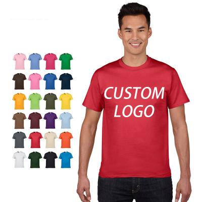 China 100% Custom Made Anti-Shrink LOGO Cotton Printing Men T-shirt Short Sleeve Soft Tshirt for sale