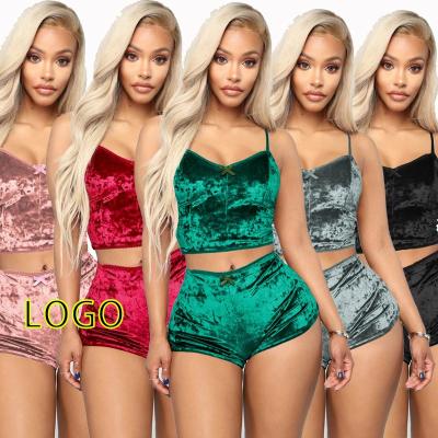 China 2022 NEW QUICK DRY custom velvet pajamas knit girls two piece set pajamas casual two piece pants sets sleepwear for sale