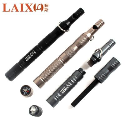 China Portable Outdoor Magnesium Fire Stick Survival Whistle Multifunctional Tool for sale