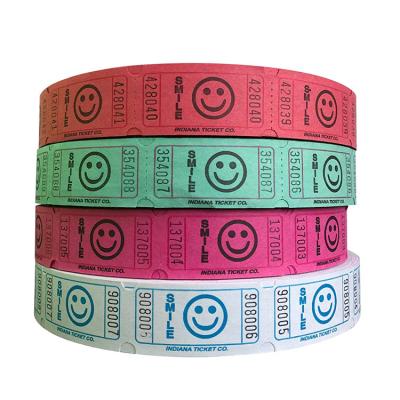 China Competitive Smile Single Roll Consecutively Numbered Raffle Tickets for arcade machines for sale