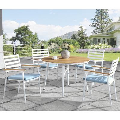 China Modern Leisure Anti Rust 4 Seater Aluminum Metal Dining Outdoor Garden Furniture Set for sale