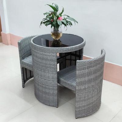 China Modern Unique Outdoor Garden Furniture Wicker Patio Balcony Wicker Coffee Table Set For Cafe for sale