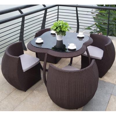 China Modern save place fashion patio cafe restaurant rattan dining cafe chair set garden wicker table chair set outdoor furniture for sale