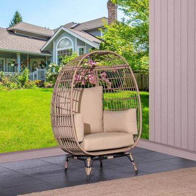 China Contemporary Factory Wholesale Outdoor Furniture KD Steel Frame PE Rattan Garden Egg Chair for sale