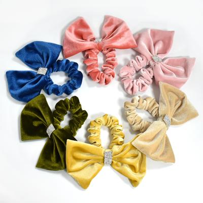 China Durable 6 Color Korean Style Kids Hair Ties Ring Bow Girls Hair Tie Cute Women's Elastic Hair for sale