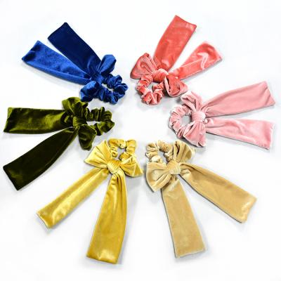 China Durable Bowknot Hair Scrunchies Women Ponytail Holder Elastic Hair Rope Bands Hair Tie Flame Scrunchie for sale