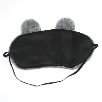 China Wholesale Sleeping Girl's Soft Plush Visor Anti-puffiness Dye Link Cute Sleep Eyemask for sale