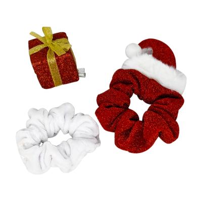 China Sweet Christmas Customize Fashion Polyester Hair Scrunchies Custom Hair Scrunchies For Girls for sale