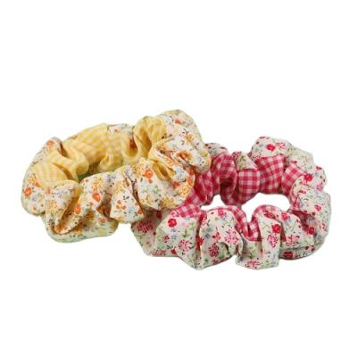 China Soft Popular Hair Accessories Handmade Floral Printed Hair Ties Elastic Scrunchies For Lady for sale