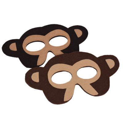 China Embroidery Halloween Anime Monkey Carnival Felt Costume Face Mask For Birthday Party for sale