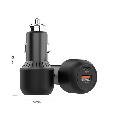 China 2021 HOT Mobile Phone 75W Car Dual Battery QH350-1U1C Adaptive Car Charger 12v 1 Fast Charger Automotive Power for sale