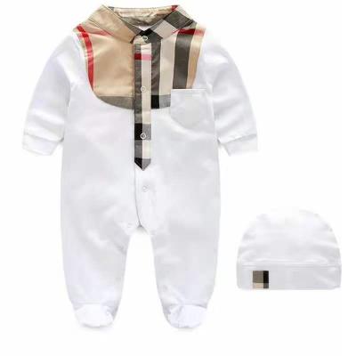 China Breathable Wholesale Cotton 100% Single Breasted Baby Clothes Bodysuit Set With Hat for sale