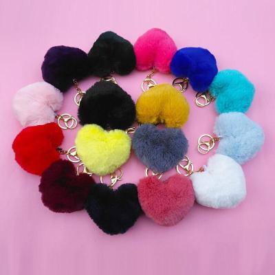 China Wholesale Fashion Furry Bag Charm And Factory Price Colorful Cheap Key Chain Key Chain Bag Charm for sale